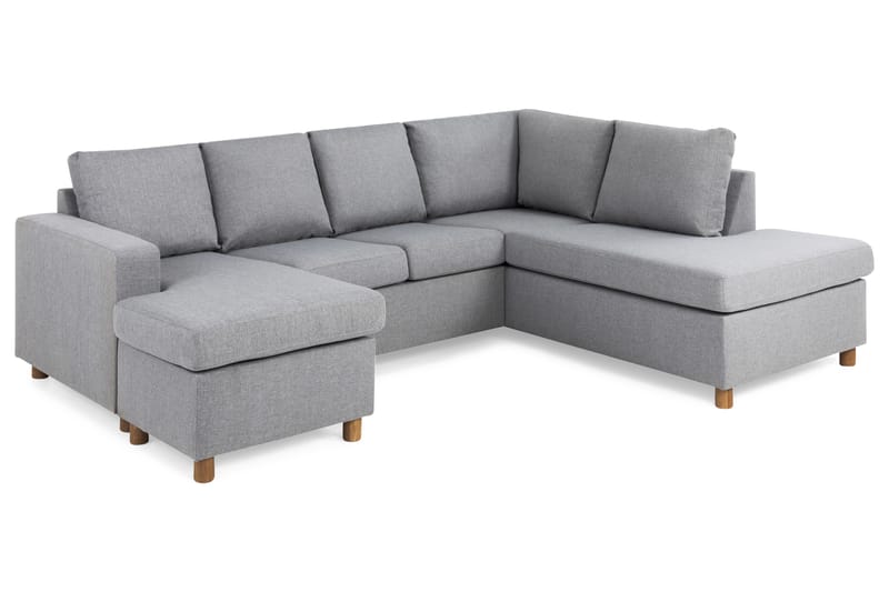 Crazy 4-personers Højrevendt U-formet Large Sofa med Chaiselong i Stof - Grå - Møbler - Sofaer - U Sofa