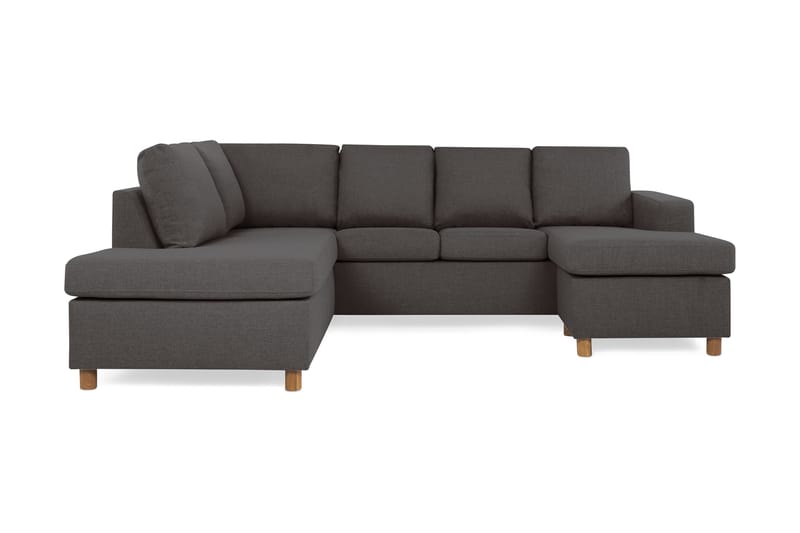 Crazy 4-personers Venstrevendt U-formet Small Sofa med Chaiselong i Stof - Mørkegrå - Møbler - Sofaer - U Sofa