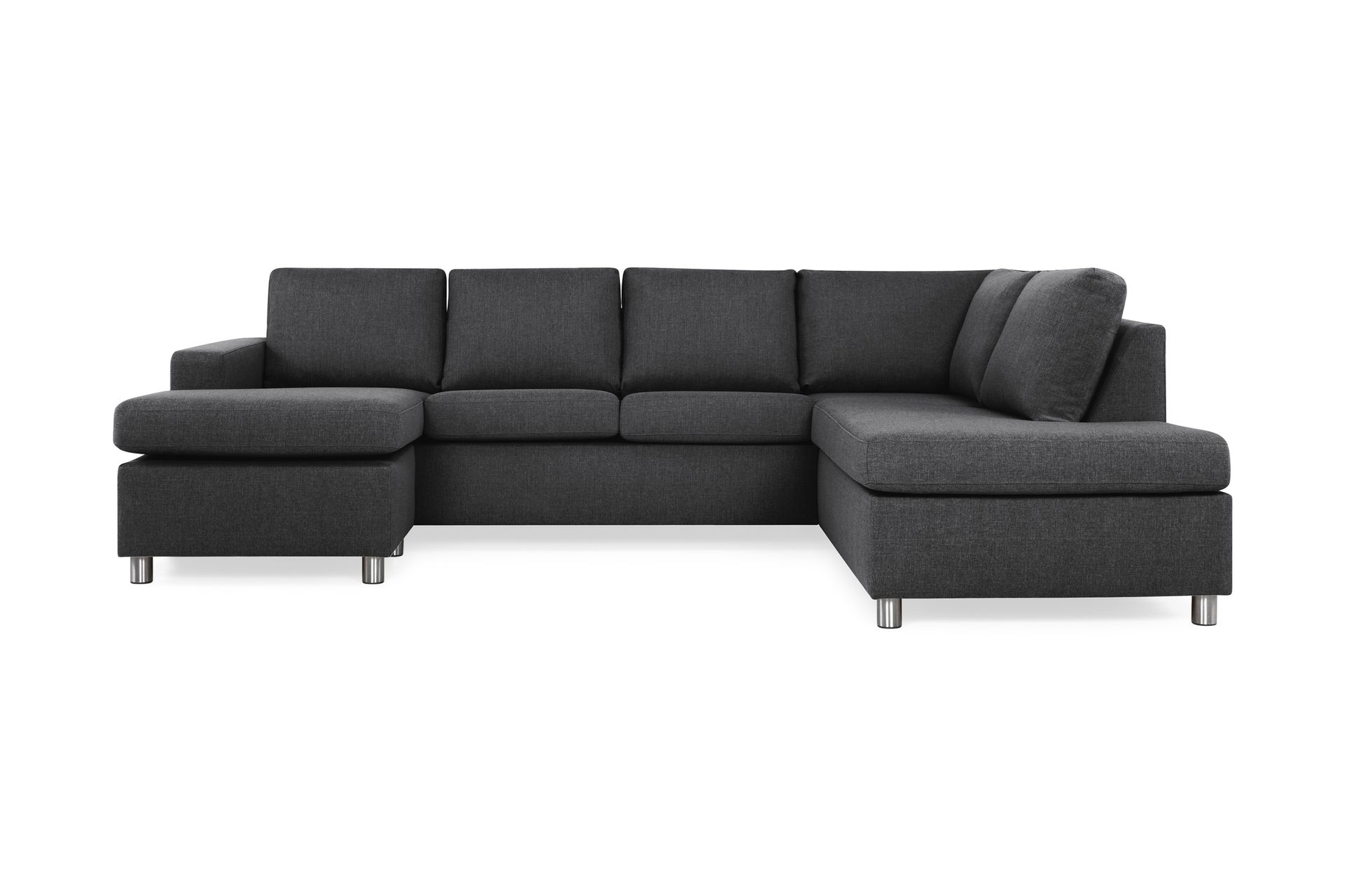 Crazy 4-personers Højrevendt U-formet Large Sofa med Chaiselong i Stof - Mørkegrå - Møbler - Sofaer - U Sofa