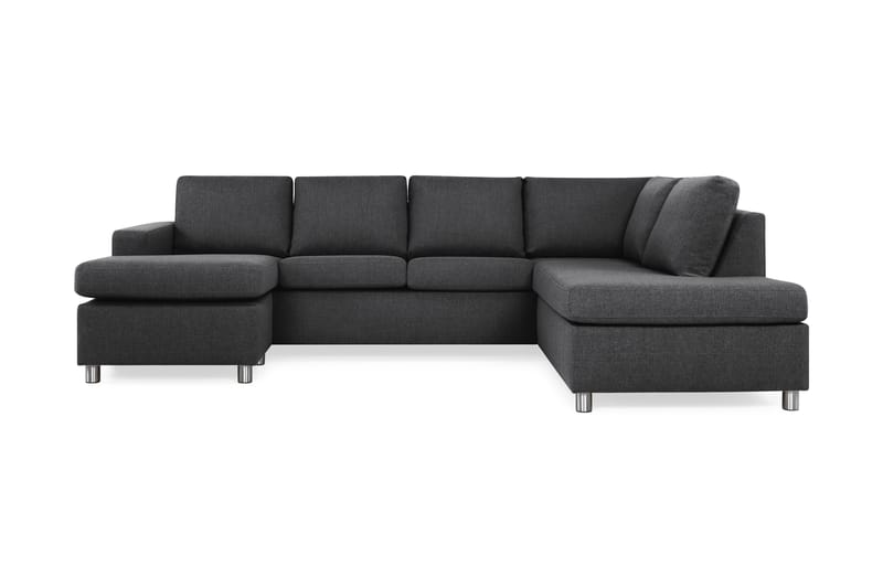 Crazy 4-personers Højrevendt U-formet Large Sofa med Chaiselong i Stof - Mørkegrå - Møbler - Sofaer - U Sofa