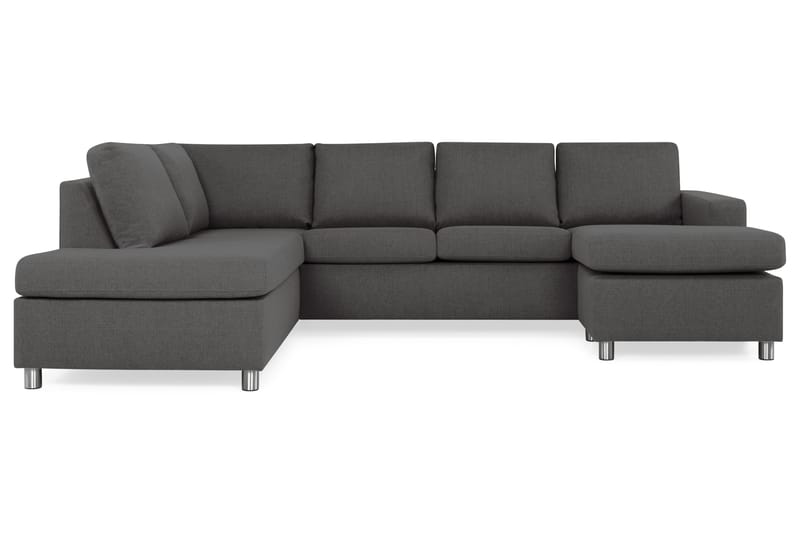 Crazy 4-personers Venstrevendt U-formet Large Sofa med Chaiselong i Stof - Mørkegrå - Møbler - Sofaer - U Sofa