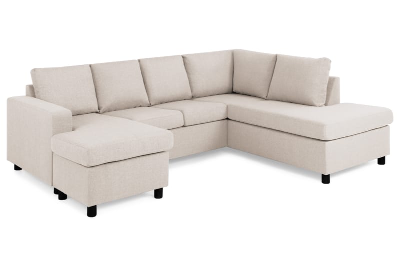 Crazy 4-personers Højrevendt U-formet Small Sofa med Chaiselong i Stof - Beige - Møbler - Sofaer - U Sofa