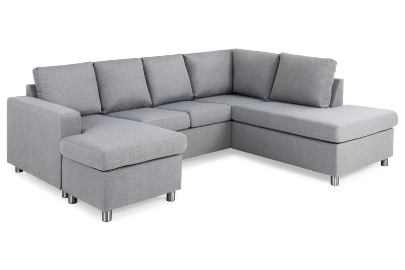 Crazy 4-personers Højrevendt U-formet Large Sofa med Chaiselong i Stof - Grå - Møbler - Sofaer - U Sofa