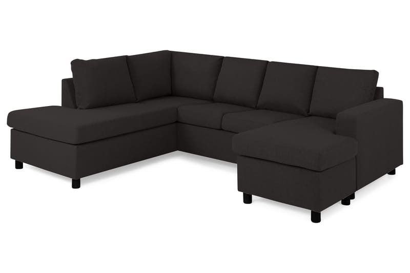 Crazy 4-personers Venstrevendt U-formet Large Sofa med Chaiselong i Stof - Antracit - Møbler - Sofaer - U Sofa
