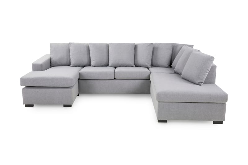Crazy 4-personers Højrevendt U-formet Large Sofa med Divan og Chaiselong i Stof inkl. Kuvertpuder - Grå - Møbler - Sofaer - U Sofa