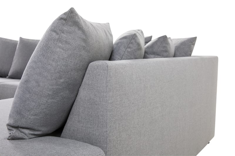 Crazy 4-personers Højrevendt U-formet Large Sofa med Divan og Chaiselong i Stof inkl. Kuvertpuder - Grå - Møbler - Sofaer - U Sofa