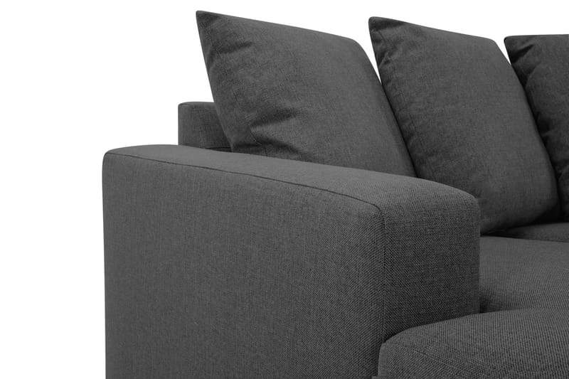 Crazy 4-personers Højrevendt U-formet Small Sofa med Divan og Chaiselong i Stof inkl. Kuvertpuder - Mørkegrå - Møbler - Sofaer - U Sofa