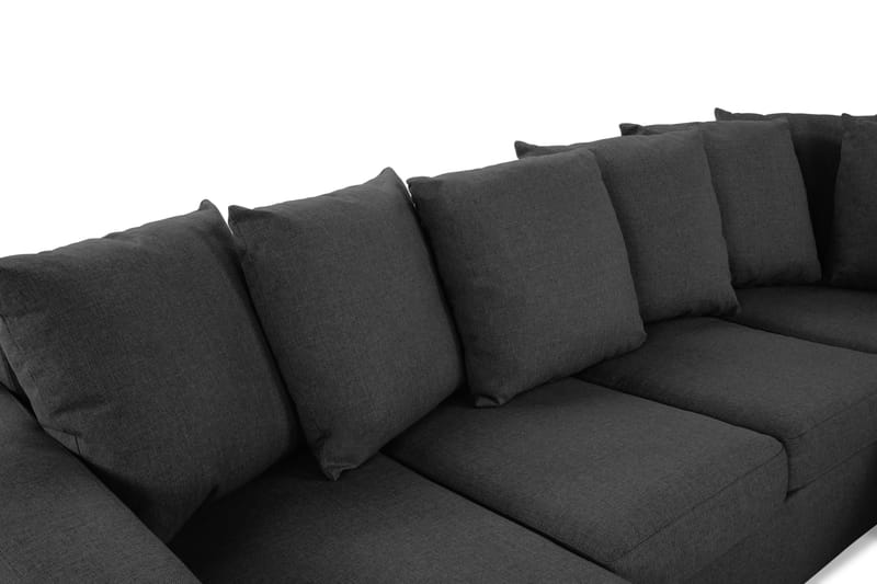 Crazy 4-personers Højrevendt U-formet Small Sofa med Divan og Chaiselong i Stof inkl. Kuvertpuder - Mørkegrå - Møbler - Sofaer - U Sofa