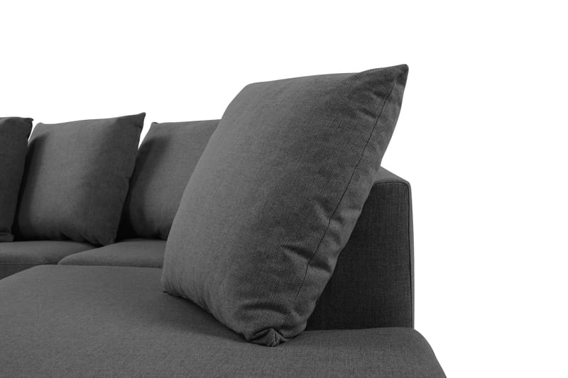 Crazy 4-personers Højrevendt U-formet Small Sofa med Divan og Chaiselong i Stof inkl. Kuvertpuder - Mørkegrå - Møbler - Sofaer - U Sofa