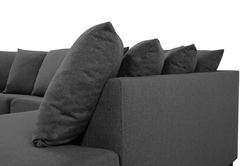 Crazy 4-personers Højrevendt U-formet Small Sofa med Divan og Chaiselong i Stof inkl. Kuvertpuder - Mørkegrå - Møbler - Sofaer - U Sofa