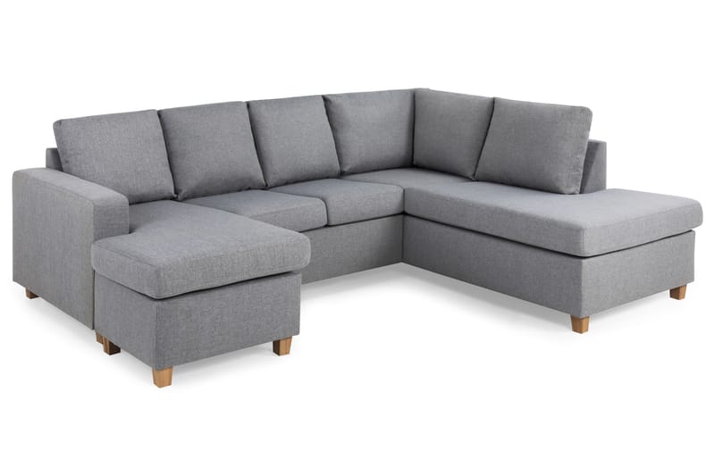Crazy 4-personers Højrevendt U-formet Large Sofa med Chaiselong i Stof - Grå - Møbler - Sofaer - U Sofa