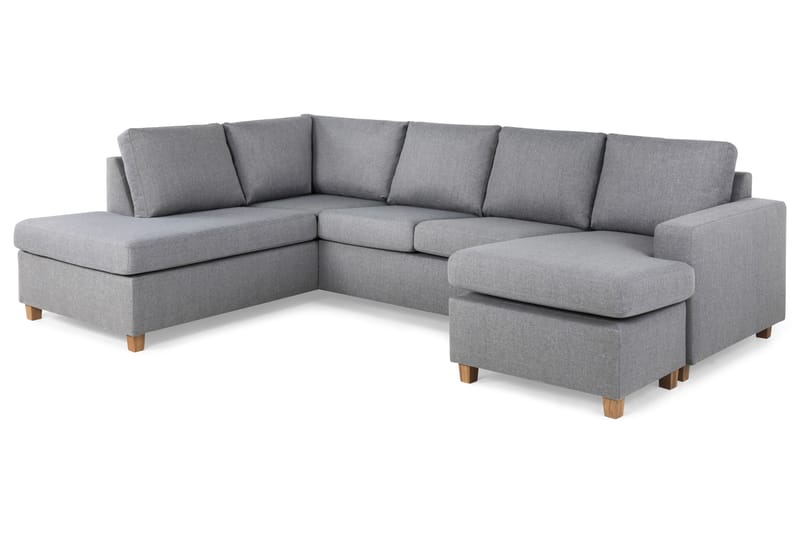 Crazy 4-personers Venstrevendt U-formet Large Sofa med Chaiselong i Stof - Grå - Møbler - Sofaer - U Sofa