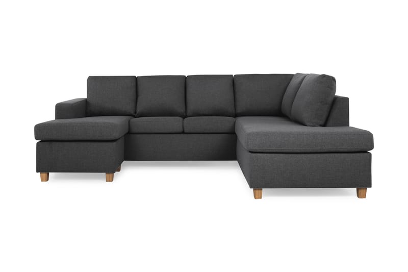 Crazy 4-personers Højrevendt U-formet Small Sofa med Chaiselong i Stof - Mørkegrå - Møbler - Sofaer - U Sofa