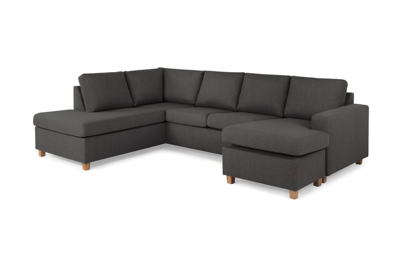 Crazy 4-personers Venstrevendt U-formet Large Sofa med Chaiselong i Stof - Mørkegrå - Møbler - Sofaer - U Sofa