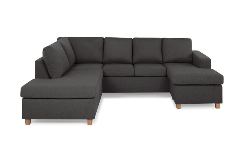 Crazy 4-personers Venstrevendt U-formet Small Sofa med Chaiselong i Stof - Mørkegrå - Møbler - Sofaer - U Sofa