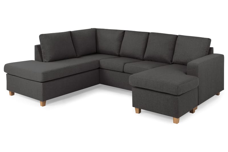 Crazy 4-personers Venstrevendt U-formet Small Sofa med Chaiselong i Stof - Mørkegrå - Møbler - Sofaer - U Sofa