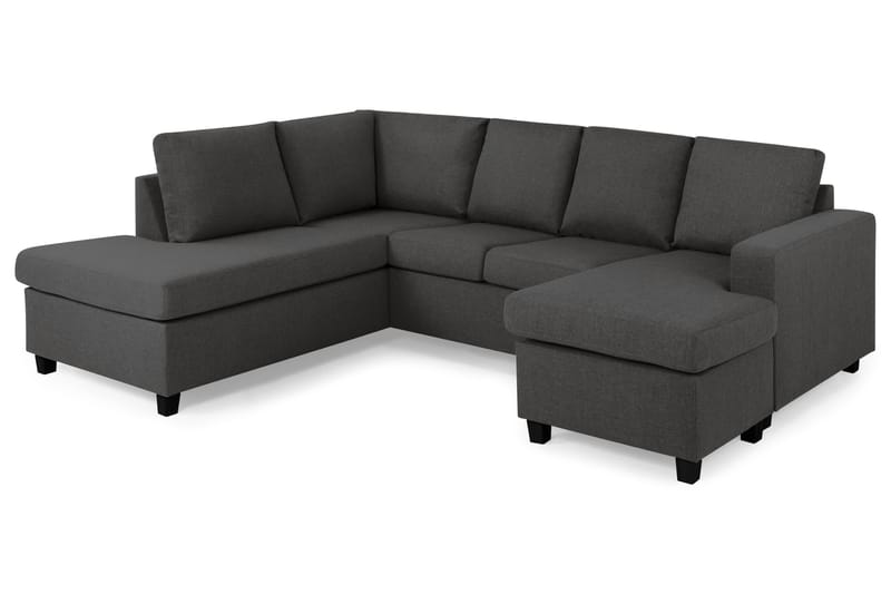 Crazy 4-personers Venstrevendt U-formet Small Sofa med Chaiselong i Stof - Mørkegrå - Møbler - Sofaer - U Sofa
