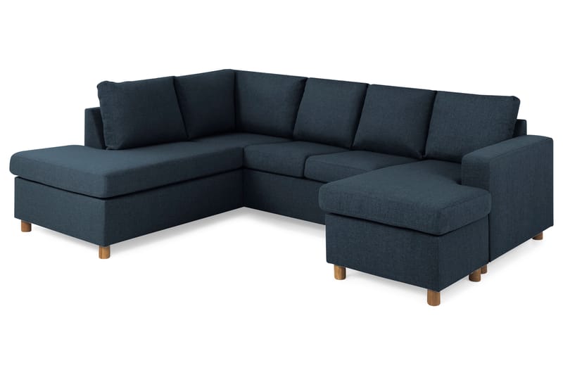 Crazy 4-personers Venstrevendt U-formet Large Sofa med Chaiselong i Stof - Blå - Møbler - Sofaer - U Sofa