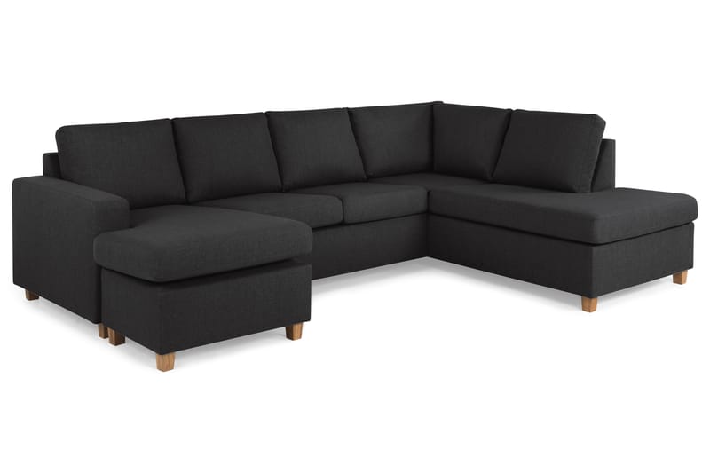 Crazy 4-personers Højrevendt U-formet Large Sofa med Chaiselong i Stof - Antracit - Møbler - Sofaer - U Sofa