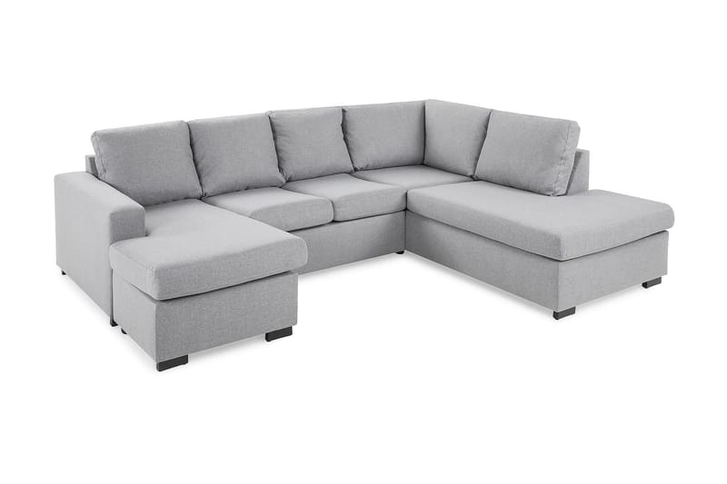 Crazy 4-personers Højrevendt U-formet Large Sofa med Chaiselong i Stof - Grå - Møbler - Sofaer - U Sofa
