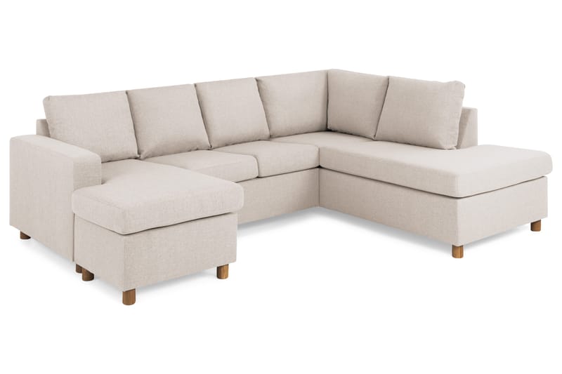 Crazy 4-personers Højrevendt U-formet Small Sofa med Chaiselong i Stof - Beige - Møbler - Sofaer - U Sofa