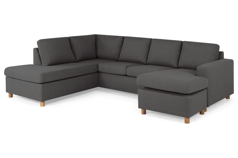Crazy 4-personers Venstrevendt U-formet Large Sofa med Chaiselong i Stof - Mørkegrå - Møbler - Sofaer - U Sofa