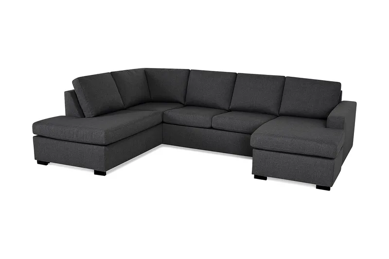Crazy 4-personers Venstrevendt U-formet Large Sofa med Chaiselong i Stof - Mørkegrå - Møbler - Sofaer - U Sofa