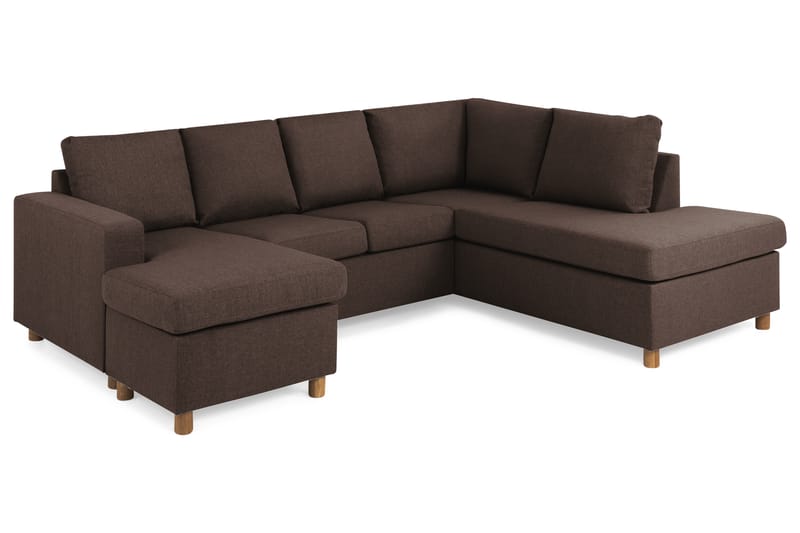 Crazy 4-personers Højrevendt U-formet Small Sofa med Chaiselong i Stof - Brun - Møbler - Sofaer - U Sofa