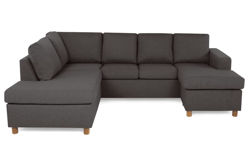Crazy 4-personers Venstrevendt U-formet Small Sofa med Chaiselong i Stof - Mørkegrå - Møbler - Sofaer - U Sofa