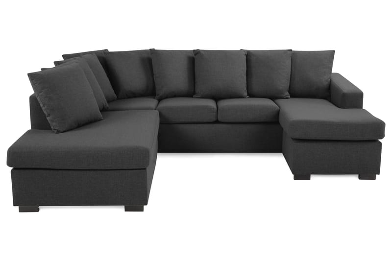 Crazy 4-personers Venstrevendt U-formet Small Sofa med Divan og Chaiselong i Stof inkl. Kuvertpuder - Mørkegrå - Møbler - Sofaer - U Sofa