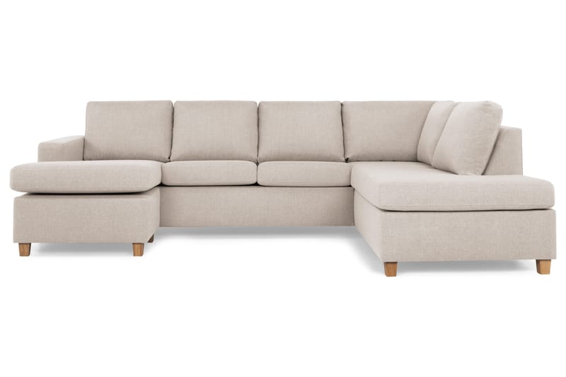Crazy 4-personers Højrevendt U-formet Large Sofa med Chaiselong i Stof, Beige