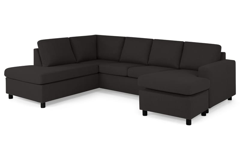 Crazy 4-personers Venstrevendt U-formet Large Sofa med Chaiselong i Stof - Antracit - Møbler - Sofaer - U Sofa