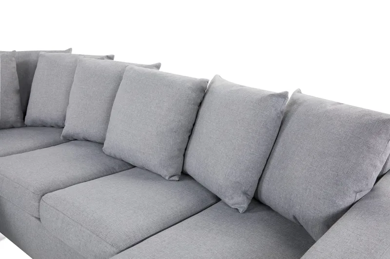 Crazy 4-personers Venstrevendt U-formet Small Sofa med Divan og Chaiselong i Stof inkl. Kuvertpuder - Grå - Møbler - Sofaer - U Sofa