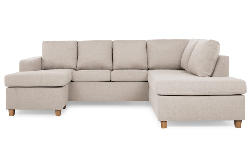 Crazy 4-personers Højrevendt U-formet Small Sofa med Chaiselong i Stof - Beige - Møbler - Sofaer - U Sofa