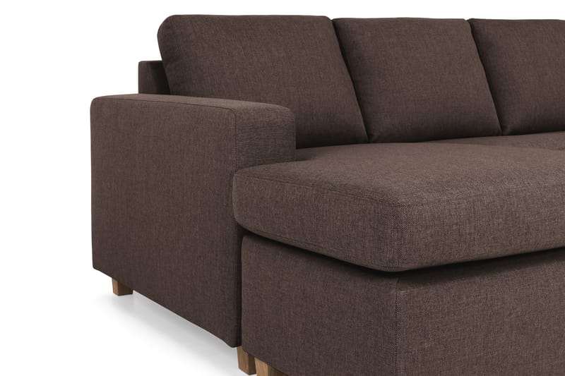 Crazy 4-personers Højrevendt U-formet Small Sofa med Chaiselong i Stof - Brun - Møbler - Sofaer - U Sofa