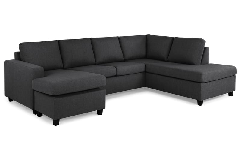 Crazy 4-personers Højrevendt U-formet Large Sofa med Chaiselong i Stof - Mørkegrå - Møbler - Sofaer - U Sofa
