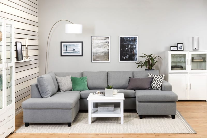 Crazy 4-personers Venstrevendt U-formet Large Sofa med Chaiselong i Stof - Grå - Møbler - Sofaer - U Sofa