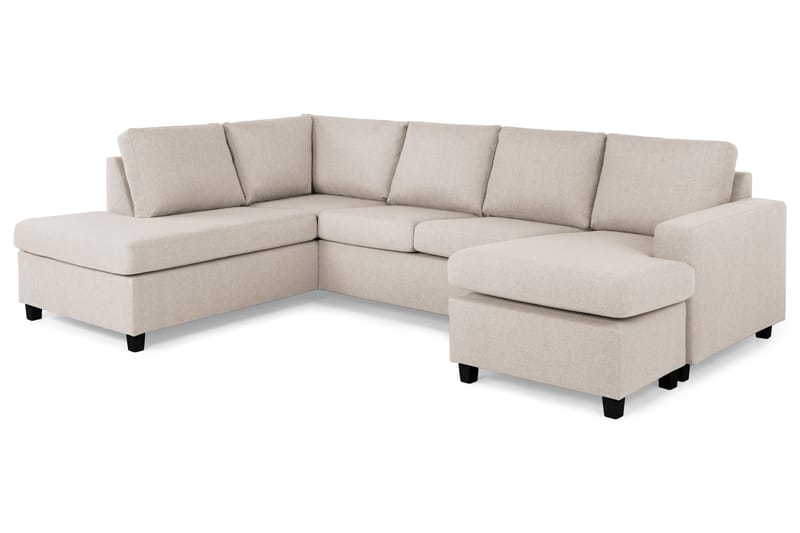 Crazy 4-personers Venstrevendt U-formet Large Sofa med Chaiselong i Stof - Beige - Møbler - Sofaer - U Sofa