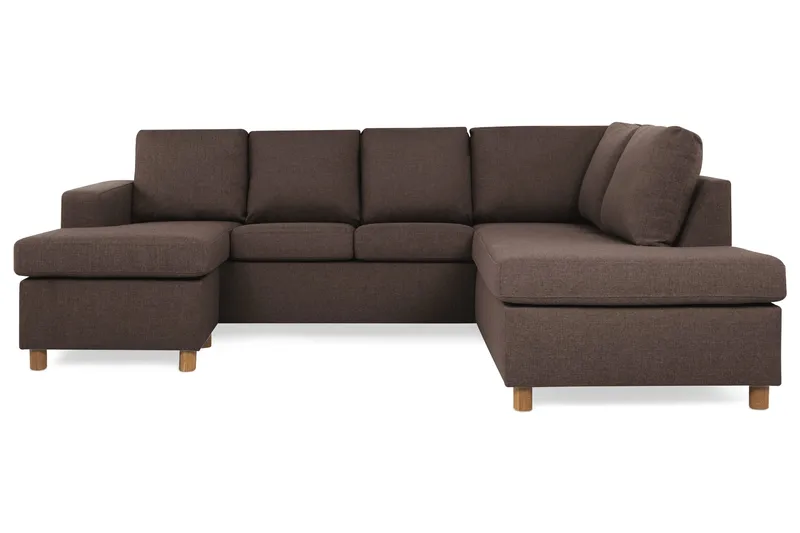 Crazy 4-personers Højrevendt U-formet Small Sofa med Chaiselong i Stof - Brun - Møbler - Sofaer - U Sofa