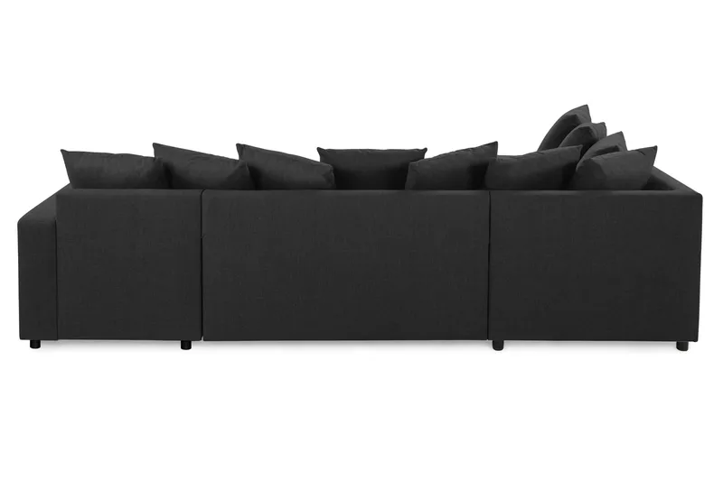 Crazy 4-personers Venstrevendt U-formet Large Sofa med Divan og Chaiselong i Stof inkl. Kuvertpuder - Antracit - Møbler - Sofaer - U Sofa