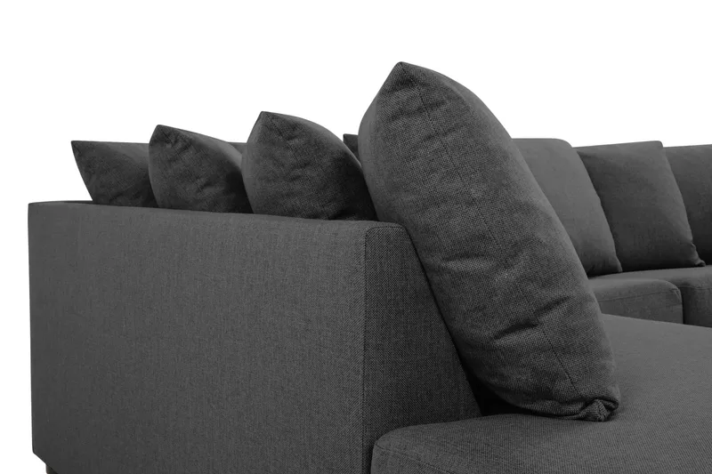 Crazy 4-personers Venstrevendt U-formet Small Sofa med Divan og Chaiselong i Stof inkl. Kuvertpuder - Mørkegrå - Møbler - Sofaer - U Sofa