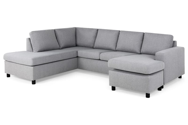 Crazy 4-personers Venstrevendt U-formet Large Sofa med Chaiselong i Stof - Grå - Møbler - Sofaer - U Sofa