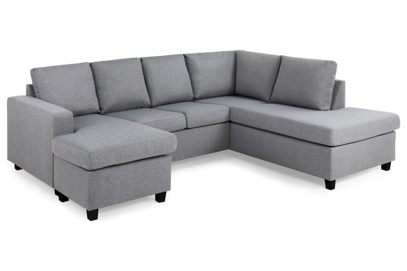 Crazy 4-personers Højrevendt U-formet Large Sofa med Chaiselong i Stof - Grå - Møbler - Sofaer - U Sofa