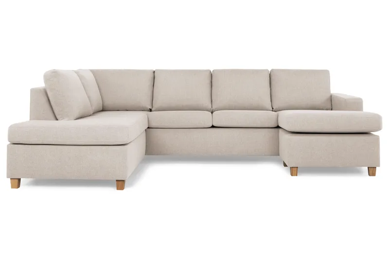 Crazy 4-personers Venstrevendt U-formet Large Sofa med Chaiselong i Stof - Beige - Møbler - Sofaer - U Sofa