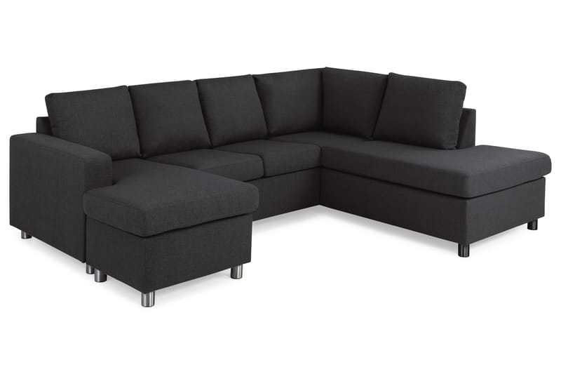 Crazy 4-personers Højrevendt U-formet Large Sofa med Chaiselong i Stof - Antracit - Møbler - Sofaer - U Sofa