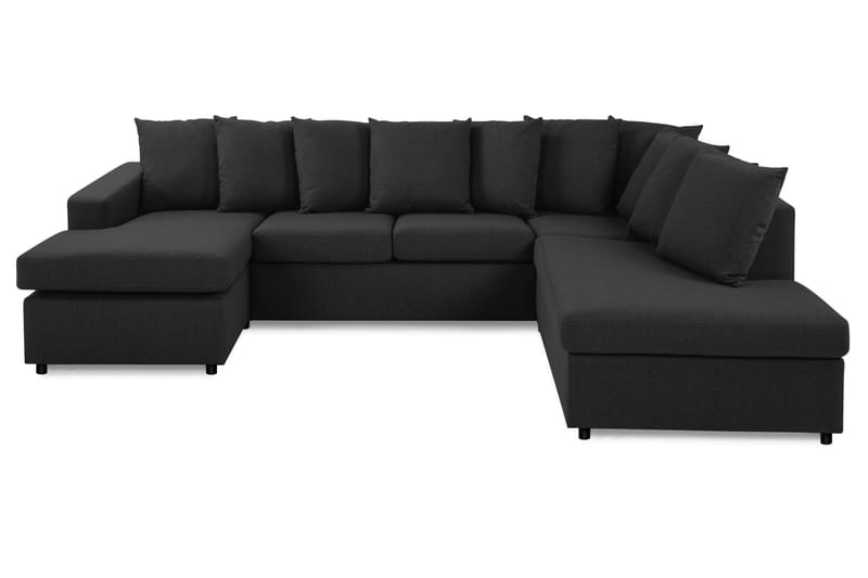 Crazy 4-personers Højrevendt U-formet Large Sofa med Divan og Chaiselong i Stof inkl. Kuvertpuder - Antracit - Møbler - Sofaer - U Sofa