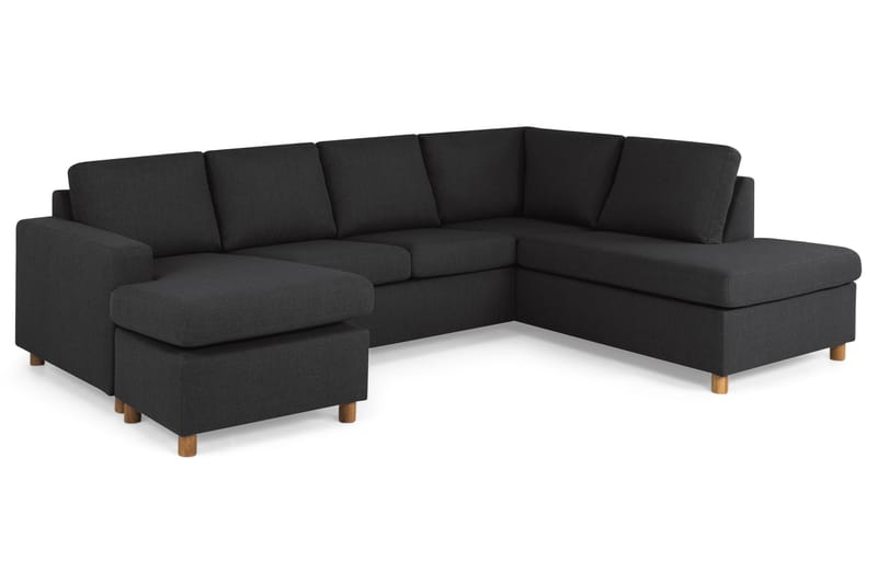 Crazy 4-personers Højrevendt U-formet Large Sofa med Chaiselong i Stof - Antracit - Møbler - Sofaer - U Sofa