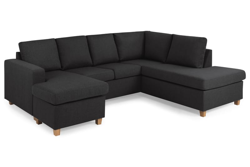 Crazy 4-personers Højrevendt U-formet Large Sofa med Chaiselong i Stof - Antracit - Møbler - Sofaer - U Sofa