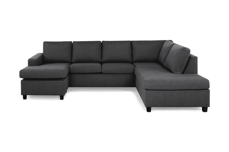 Crazy 4-personers Højrevendt U-formet Large Sofa med Chaiselong i Stof, Mørkegrå