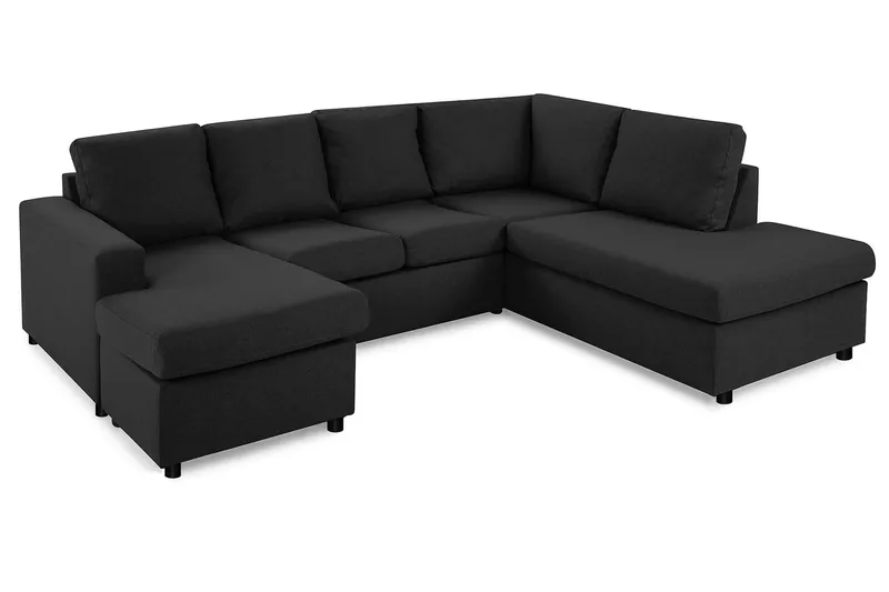 Crazy 4-personers Højrevendt U-formet Large Sofa med Chaiselong i Stof - Antracit - Møbler - Sofaer - U Sofa